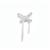 925 Sterling Silver Bow with White Topaz Connector, Approx 20x37mm