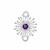 Willow & Tig Collection: 925 Sterling Silver Dandelion Connector Approx 21x16mm With Amethyst Detail