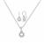 925 Sterling Silver Earrings Mount (1 Pair) & Pendant Mount With Chain (To Fit 9mm Efflorescence Gemstone)