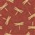 Oriental Arts Dragonflies Red Extra Wide Backing Fabric 0.5m (274cm Width)