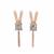 Rose Gold Plated 925 Sterling Silver Rabbit Bail Peg With 0.28cts Aquamarine (2pcs)
