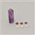 15.75cts Amethyst Pencil with 3x Red Garnet Cabs & Sterling Silver Bezel Cups