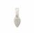 925 Sterling Silver Leaf pinch Bail with Diamond, Approx 15x5mm 
