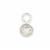 925 Sterling Silver April Birthstone Round Charm with 0.04cts Crystal Quartz, Approx 3mm