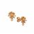 Rose Gold Flush 925 Sterling Silver Flower Shaped Earring With End Loop, Approx 9x11mm, (1 Pair)