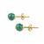 3cts Malachite Earrings Approx. 5mm in Gold Plated 925 Sterling Silver