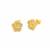 Gold Plated 925 Sterling Silver Flower Clover Earring Studs, 1 pair , 8mm
