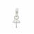 925 Sterling Silver Peg Bail with Loop Diamond, Approx 15x6mm 
