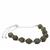 25cts Labradorite Faceted Bicones Approx 7 to 8mm With 925 Sterling Silver Slider Bracelet With Hematite Spacers 