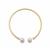 Gold Plated 925 Sterling Silver Twisted Bangle With 2 x White Freshwater Cultured Pearls Approx 8mm