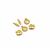 Gold Plated Base Metal Mix Charms  Inc. 2x Feathers, 2x Daisys, 2x Hearts Approx 14mm (6pk)