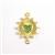Gold Plated 925 Sterling Silver Sun Connector With Green Cubic Zirconia Heart Approx 15x20mm