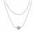 925 Sterling Silver 2 Row Cable chain Necklace with White Opal charm 16