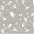 Fairy Garden Silhouette Grey Fabric 0.5m