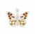Spring At Chestnut Close By Mark Smith: 925 Sterling Silver Butterfly (D-20mm W-23mm) With 0.96cts Citrine & Hessonite Garnet Charm