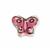 Pink Ceramic Butterfly Approx 13x17mm