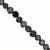 60cts Black Spinel Faceted Coin Approx 4 to 7mm, 32cm Strand