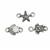 925 Sterling Silver Connector (Turtle, Shell, Starfish) Pack of 3