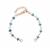 Rose Gold 925 Sterling Silver Sleeping Beauty Turquoise Beaded Bracelet with 1inch extender, total length 7inch 