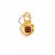 January Birthstone Collection: Gold 925 Sterling Silver Heart Charm with Garnet Approx 6mm 