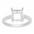  925 Sterling Silver Ring Mount (To Fit 8mm Asscher Cut Gemstone) 1pcs