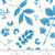 Moda Janet Clare Bluebell Collection Herschel Florals Leaf Sunprint Cyanotype Cloud Fabric 0.5m