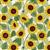 Lewis & Irene Sunflowers Collection Sunflowers And Bees Green Fabric 0.5m