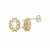 Gold Plated 925 Sterling Silver Fancy Design Oval Earring Mounts (To fit 7x5mm gemstone)- 1pair