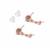 Rose Gold 925 Sterling Silver White Topaz Earrings with Pearl Peg Approx 4.5mm with 9mm Drop, 1 Pair