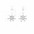 925 Sterling Silver Star Earrings With Pegs & White Topaz Detail (1 Pair)