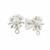 925 Sterling Silver Flower Shaped Earring Studs with End Loop, Approx 11x9mm (Pair of 1)
