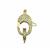 Gold Plated Base Metal CZ Clasp Clip Design, 1PC
