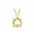 Gold Plated 925 Sterling Silver Solitaire Pendant Mount With Rabbit Bail (To fit 9mm round gemstone)-1Pcs