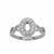 925 Sterling Silver Oval Ring Mount & Cross Over Band (To fit 6x4mm gemstones) Inc. 0.55cts White Zircon Brilliant Cut Round 0.90 to 1.50mm- 1 Pcs