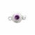 925 Sterling Silver Gemstone Box Clasp Approx 16x9mm With 0.28cts Amethyst Round Faceted 