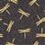 Oriental Arts Dragonflies Navy Extra Wide Backing Fabric 0.5m (274cm Width)