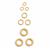 Gold 925 Sterling Silver Hammered Closed Jump Rings, 8mm, 11mm, 13mm (x3pcs per size), 9pcs
