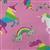 Yuniko Glitter Unicorns On Pink Fabric 0.5m - exclusive