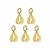 Gold Plated 925 Sterling Silver Bail with Fixed Open Ring, Approx 7x4mm, 5pcs