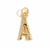 Gold Plated 925 Sterling Silver Initial with White Topaz, Approx 15-16mm, Bail included, 1pc