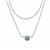 925 Sterling Silver 2 Row Cable chain Necklace with Sleeping Beauty Turquoise charm 16