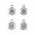 4x 925 Sterling Silver Hexagon Setting Pendant to fit 4mm Hexagon