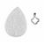 Type A White Jadeite Carved Pear with 925 Sterling Silver Clover Shaped Pinch Bail