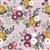 Keera Job Whimsical Romance Flowers Pink Fabric 0.5m