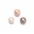 Mixed Natural Colour Freshwater Cultured Faceted Pearls Approx. 8mm, 3pcs (Fully Drilled, White, Peach, Purple)