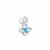 925 Sterling Silver Sleeping Beauty Flower Charm, Approx 2mm Turquoise