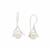 925 Sterling Silver Pinch Bail Earrings with 8mm White Cultured Pearls, Approx 28x8mm