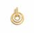 Gold 925 Sterling Silver Round Pendant with White Topaz and Mother of Pearl