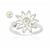 925 Sterling Silver Flower Spinning Adjustable Fidget Ring (To fit 4mm) Cultured Pearl (Included)