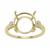 9ct Gold Round Ring Mount (To fit 12x12mm gemstone) With 2 Diamonds